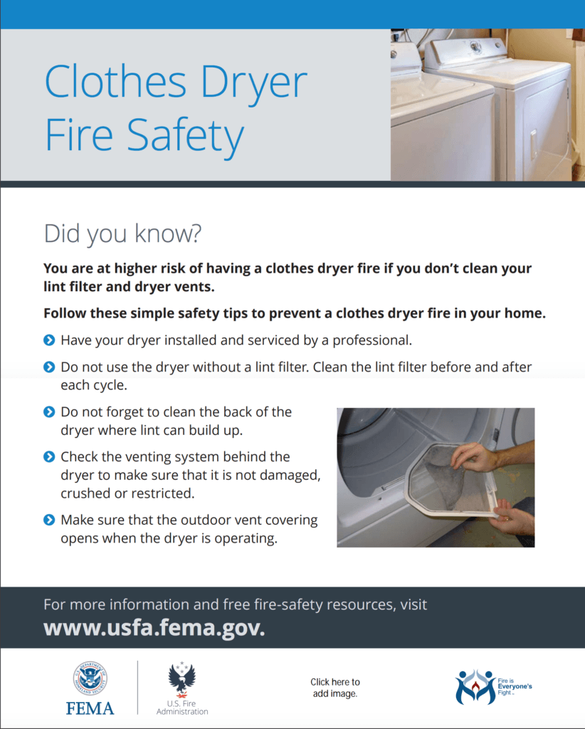 FEMA Clothes Dryer Fire Safety