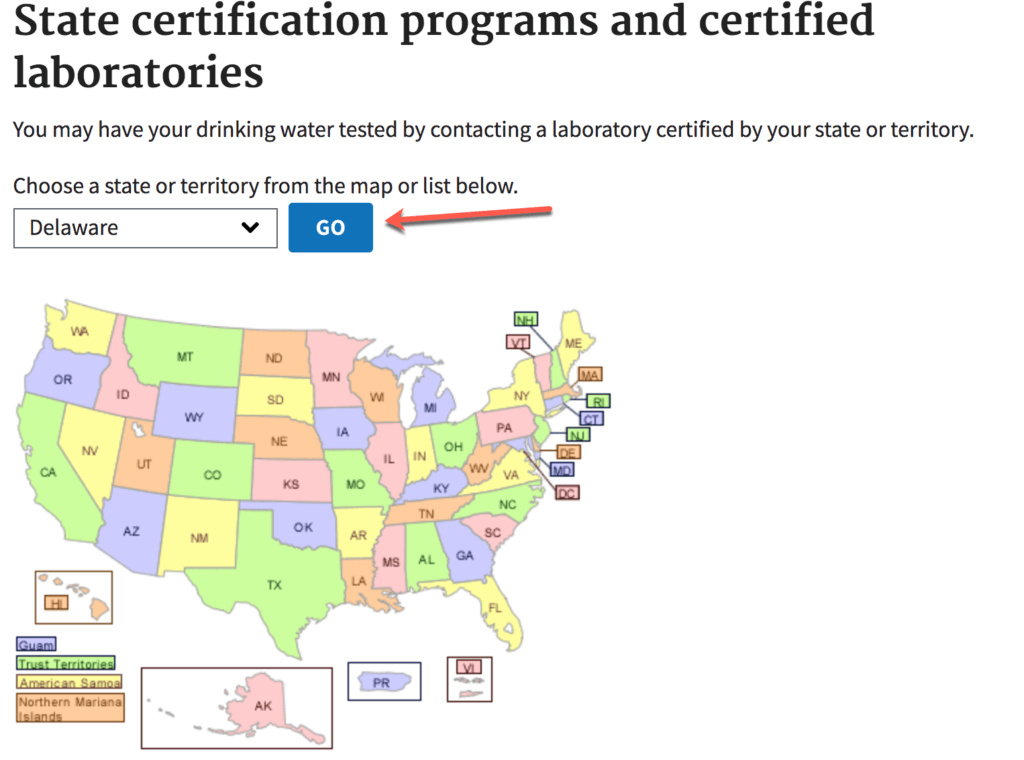 State certification selection page