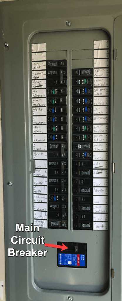 Circuit breaker panel layout