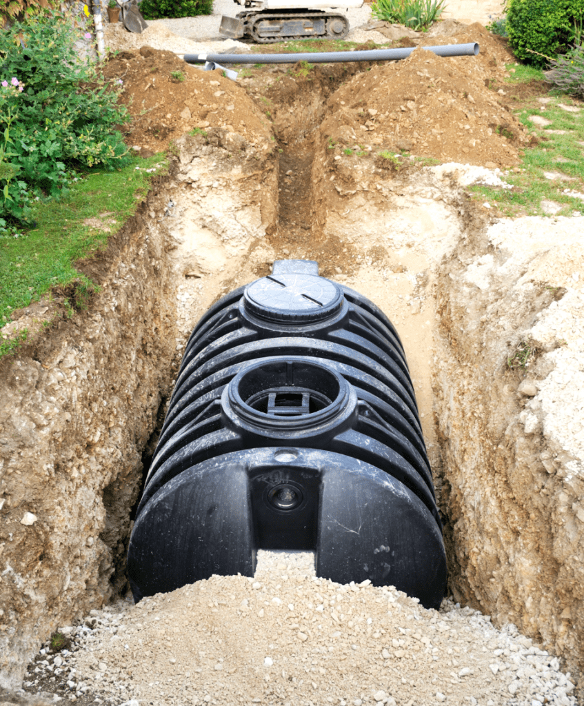 Septic tank under a driveway